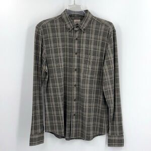Faherty Coastline Knit Button Up Down Flannel Shirt Mens Small Lumberjack Grunge
